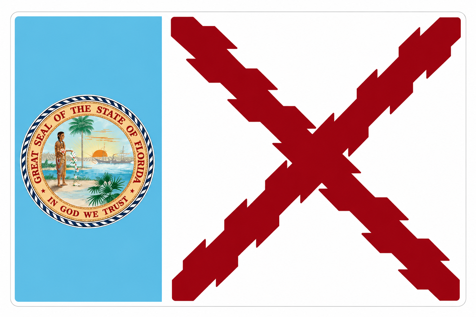 Great Seal of Florida Flag Custom Window or Helmet Decal economy bulk decal