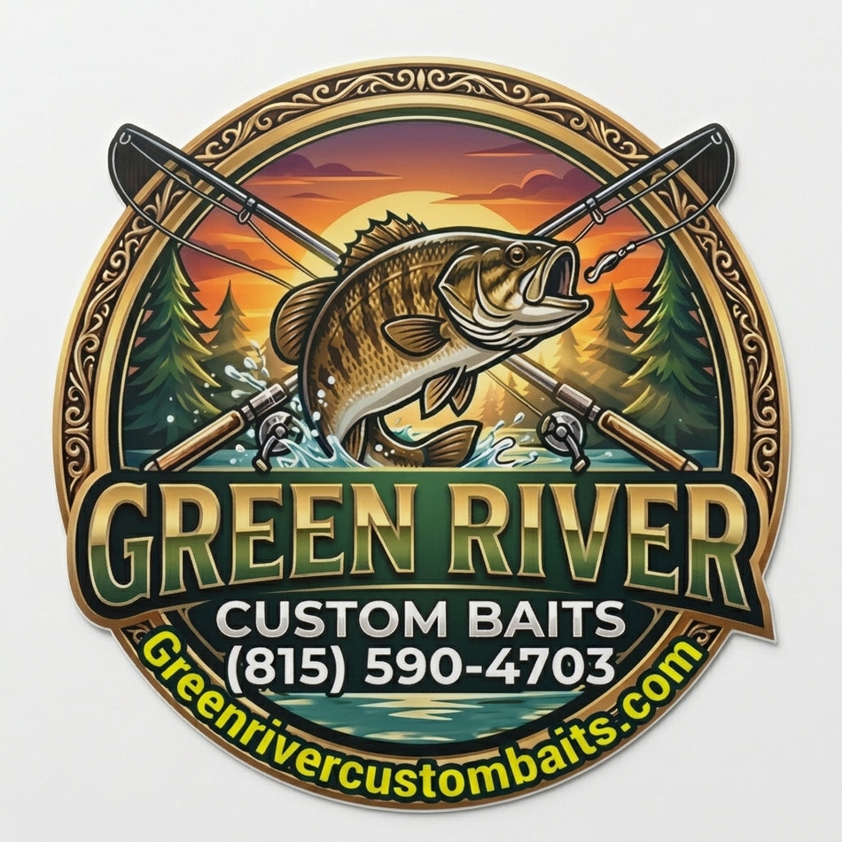 Green River Custom Baits Window/Helmet Decal or MAGNET (sqd.1)