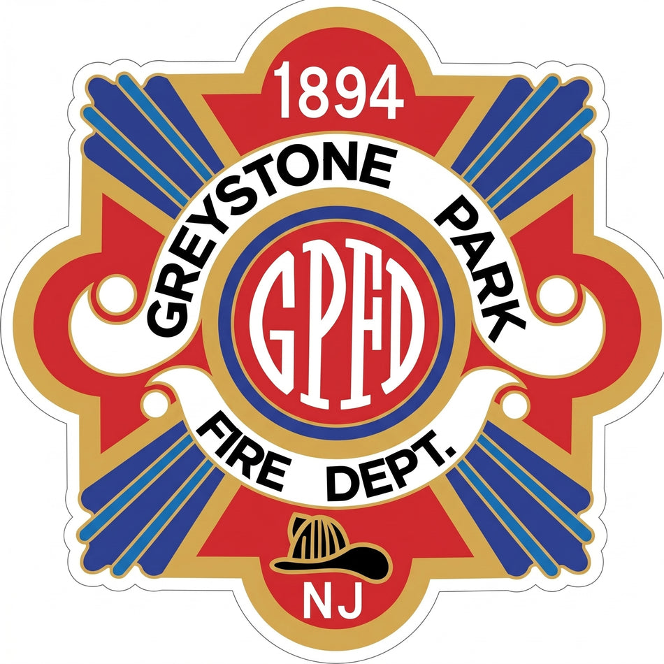Greystone Park Fire Dept. Window/Helmet Decal or MAGNET (sqd.1)