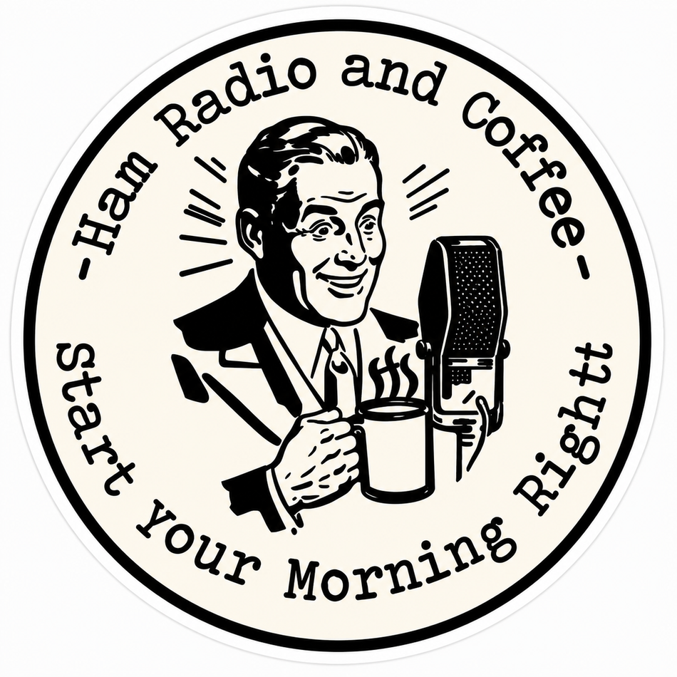 Ham Radio and Coffee Customer Decal or Magnet (sqd.1)