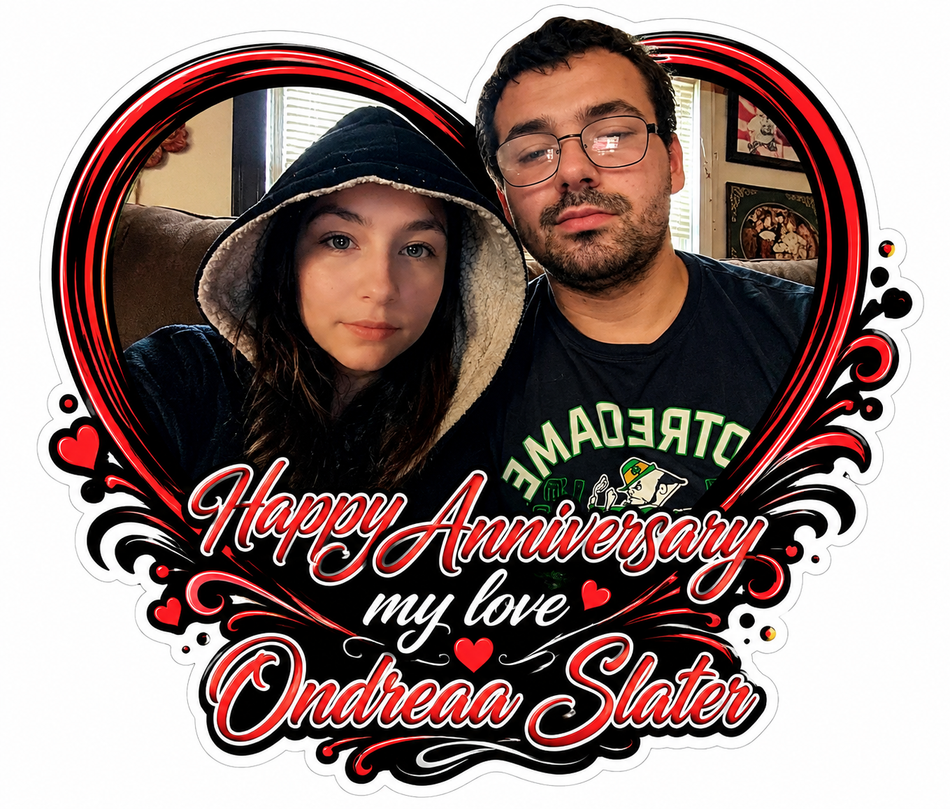 Happy Anniversary Ondreaa Customer Decal – Economy Bulk Decals sqd.1