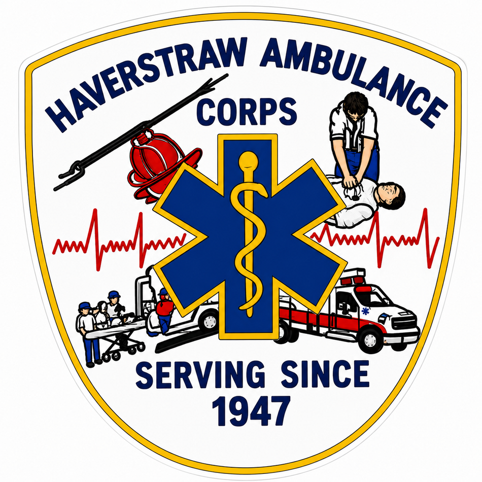 Haverstraw Ambulance Customer Window or Helmet Decal (sqd.1)