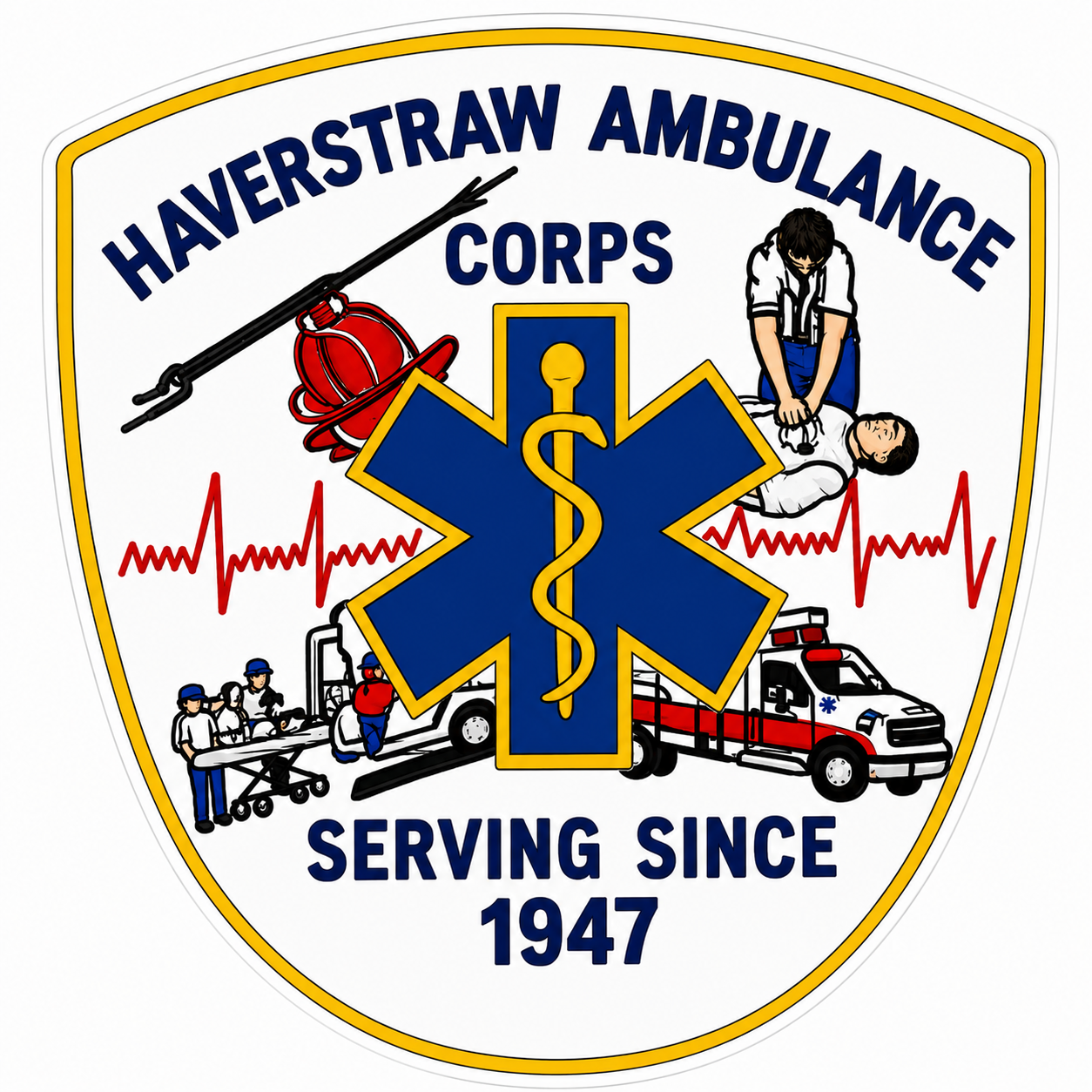 Haverstraw Ambulance Customer Window or Helmet Decal economy non-reflective decal