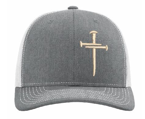 Christian Hats for Men Women Jesus 3 Nail Cross 112 Gray/Heather Snapback Hat