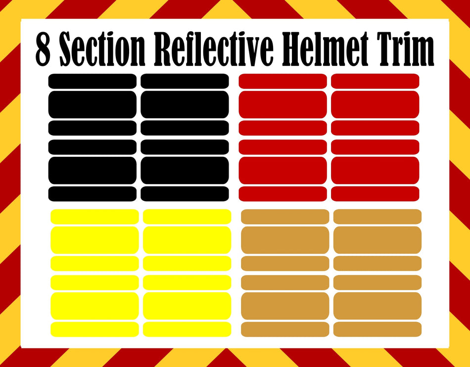 Window Decals - Fire Helmet Trim 8 Section Reflective Wrap
