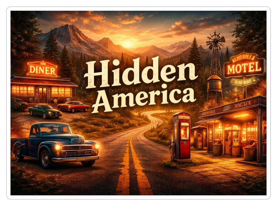 Hidden America Window or Helmet Decal (rctd.1)