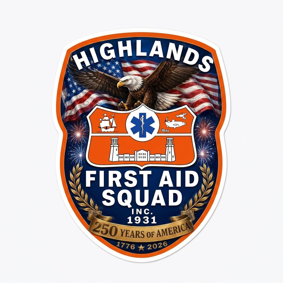Highlands First Aid Squad Window/Helmet Decal or MAGNET