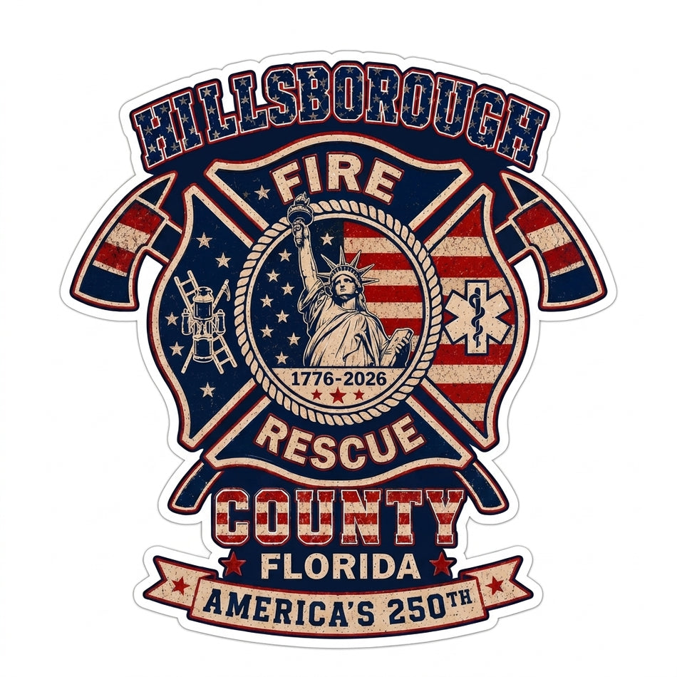 Hillsborough Fire Rescue Florida Customer Decal or Magnet (sqd.1)