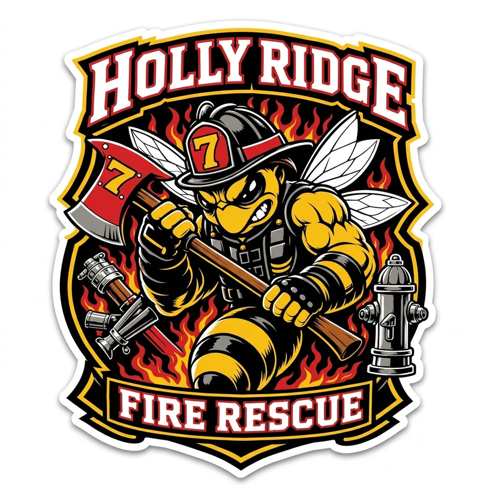 Holly Ridge Fire Rescue Photo Window/Helmet Decal or MAGNET (sqd.1)
