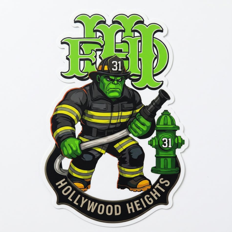 Hollywood Heights Window/Helmet Decal or MAGNET (sqd.1)