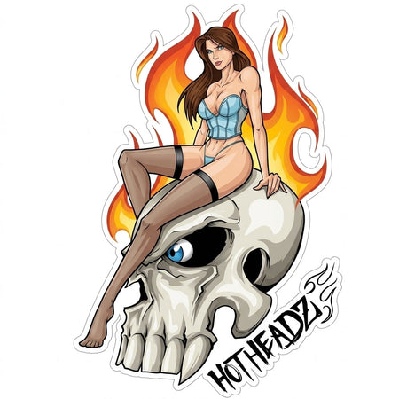 Hot Headz Customer Window or Helmet Decal economy non-reflective decal