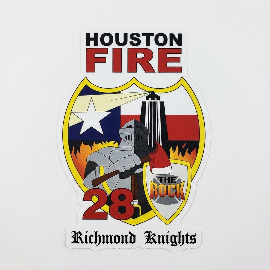 Houson Fire Richmond Knights Ribbon Window/Helmet Decal or MAGNET (sqd.1)