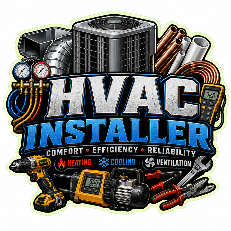 HVAC Installer Customer Window or Helmet Decal (sqd.1)