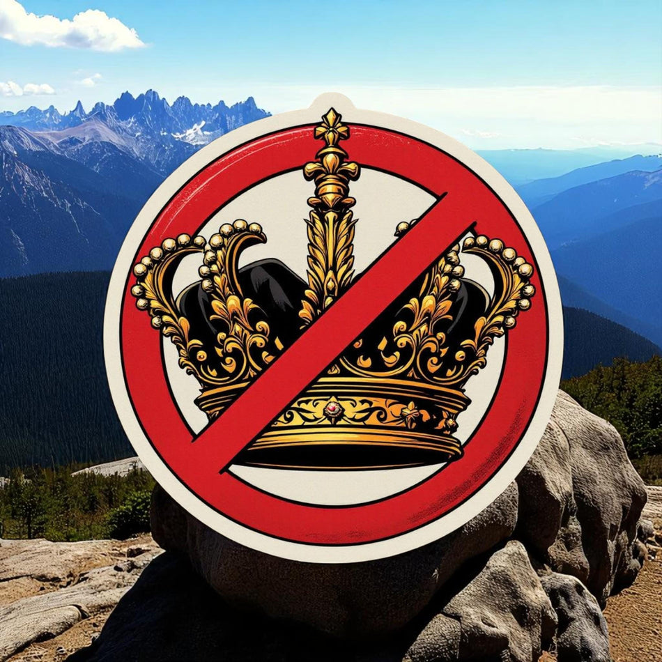 NO KINGS sticker or magnet, maga clowns, dump trump, not my president, political circus, redhat cult