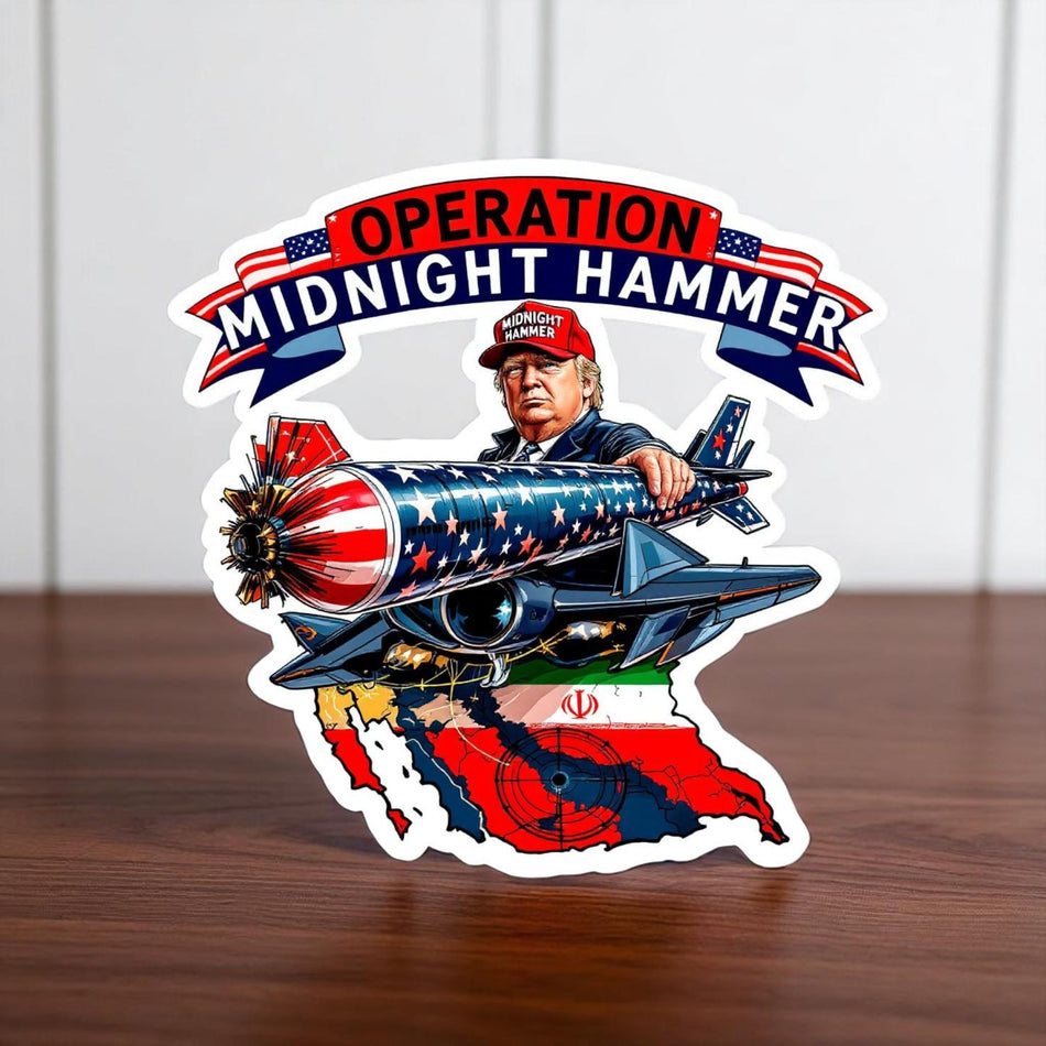 Trump Midnight Hammer USA Political Window Sticker Decal | Operation Midnight Hammer Decal | Window Sticker | Political | Window Decals