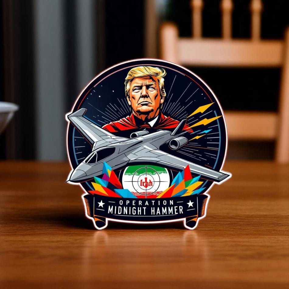 Trump Midnight Hammer Stealth Plane Political Window Sticker Decal | Operation Midnight Hammer Decal | Window Sticker | Political | Decals
