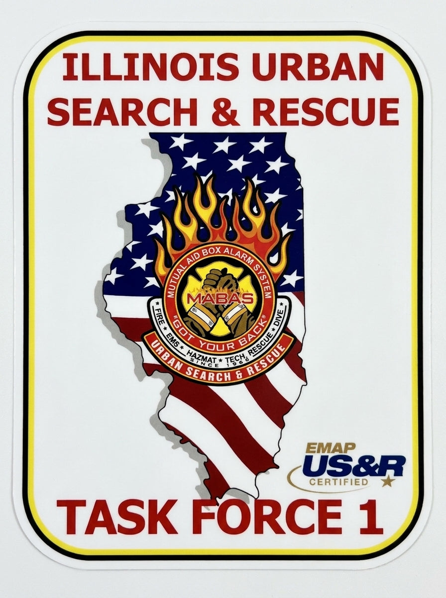 Illinois Urban S&R Window/Helmet Decal or MAGNET (sqd.1)