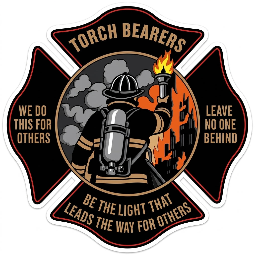 Torch Bearers Maltese Cross Customer Decal or Magnet economy non-reflective decal