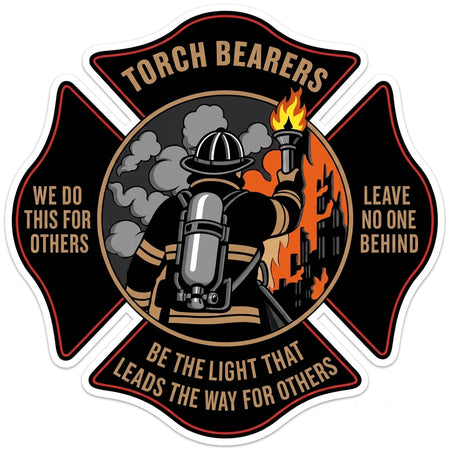 Torch Bearers Maltese Cross Customer Decal or Magnet economy non-reflective decal