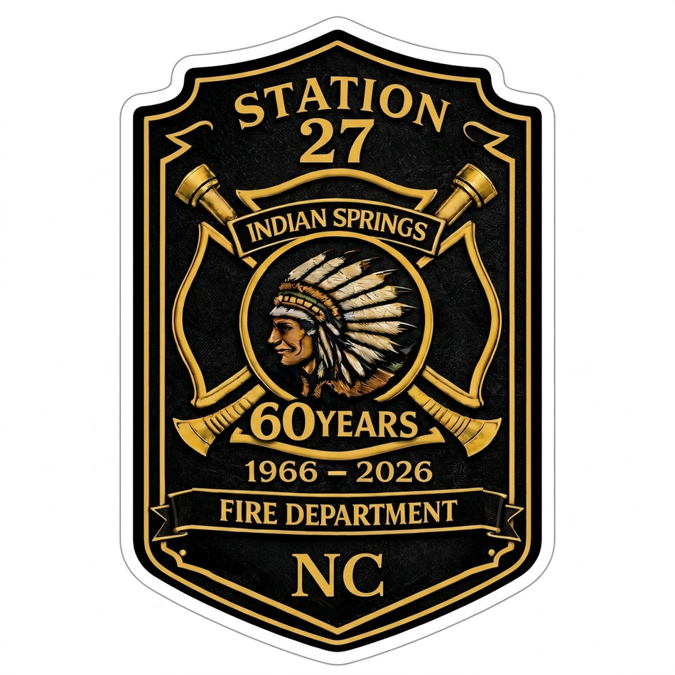 Indian Springs Station 27 Window/Helmet Decal or MAGNET (sqd.1)