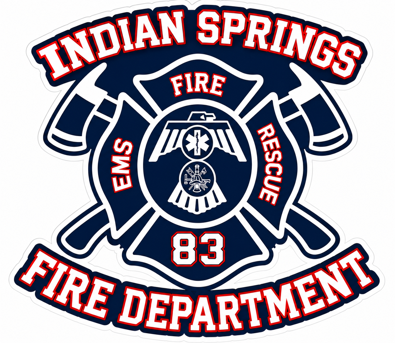 Indian Springs Fire Dept. Window or Helmet Decal economy bulk decal