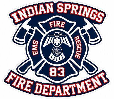 Indian Springs Fire Dept. Window or Helmet Decal economy bulk decal