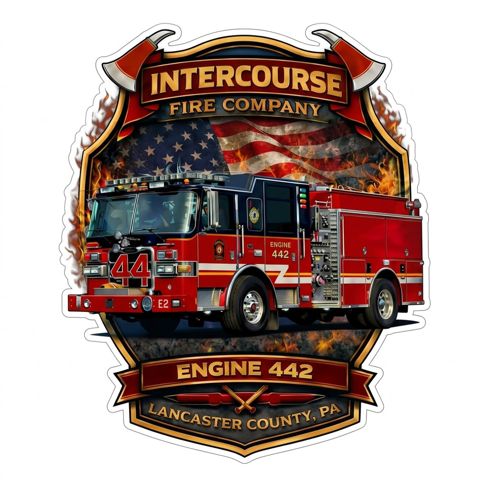 Intercourse Fire Company V2 Window/Helmet Decal or MAGNET (sqd.1)