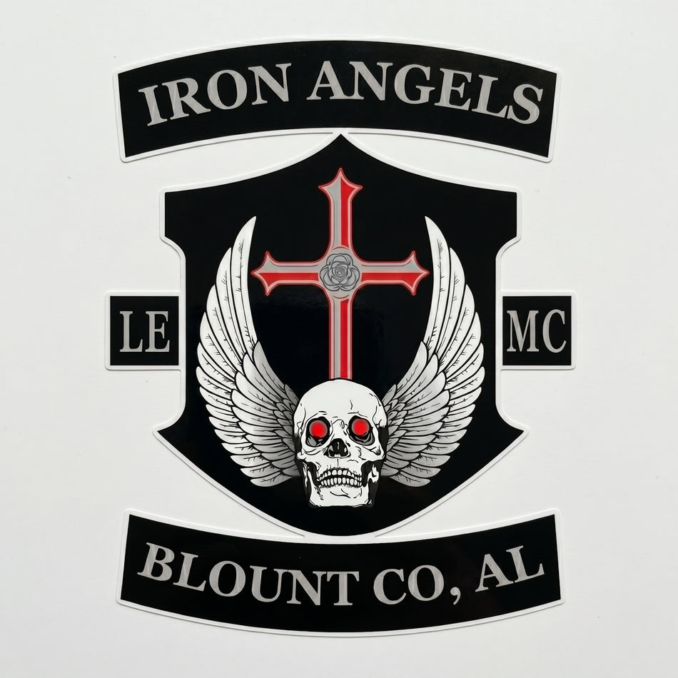 Iron Angels Logo Window/Helmet Decal or MAGNET (sqd.1)