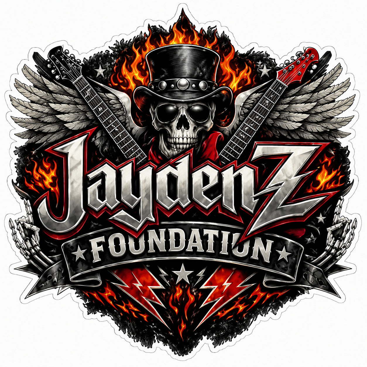 Jayden Z Foundation Customer Window or Helmet Decal economy non-reflective decal