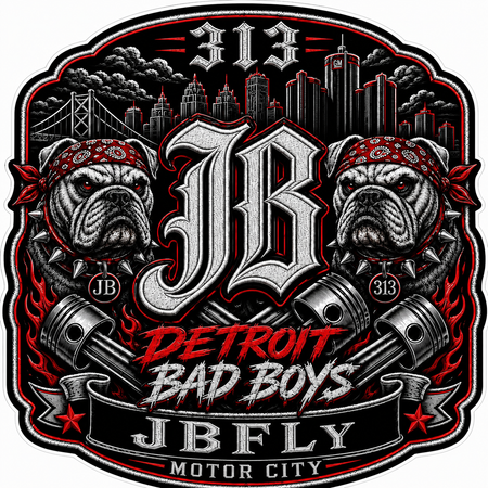 JB Detroit Bad Boys Customer Window or Helmet Decal economy non-reflective decal
