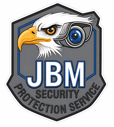 JBM Security Protection Service Customer Window or Helmet Decal economy non-reflective decal