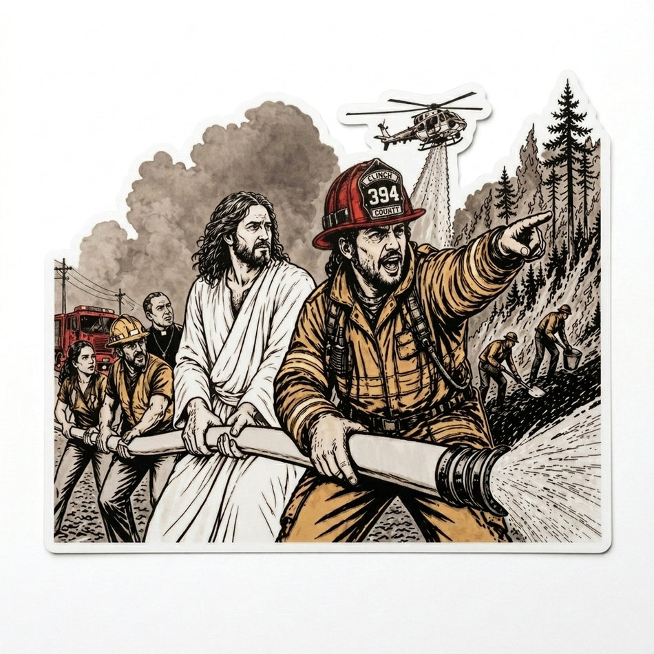 Clinch County 394 Hose Window or Helmet Decal (rctd.1)