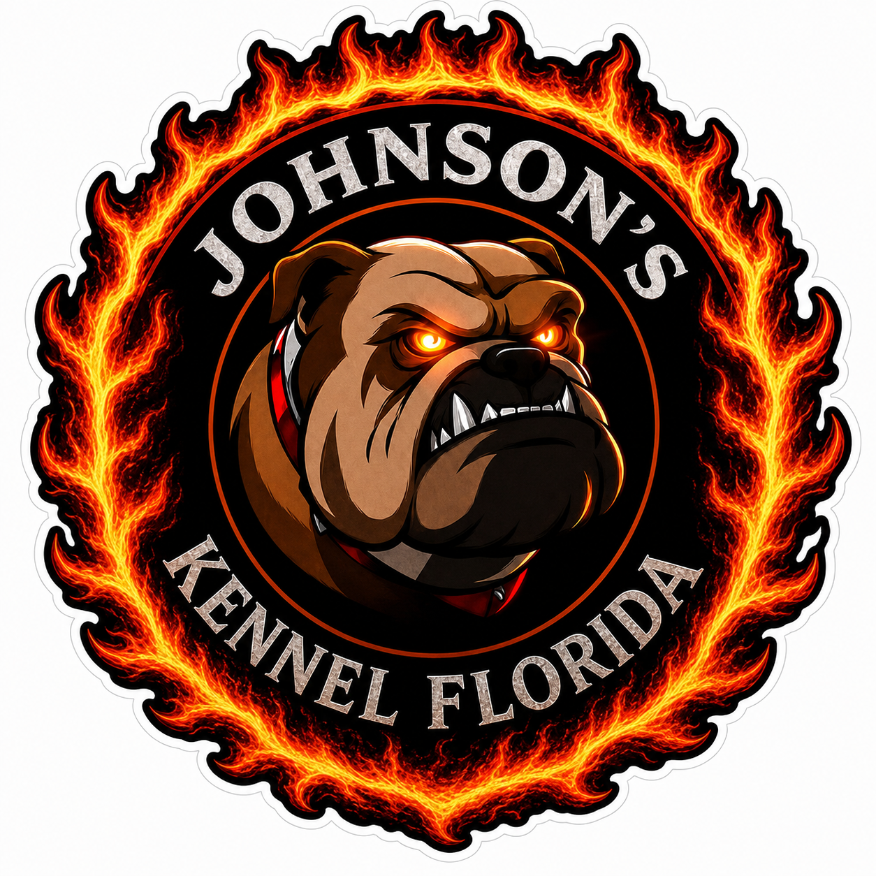 Johnsons Kennel Customer Window or Helmet Decal economy non-reflective decal
