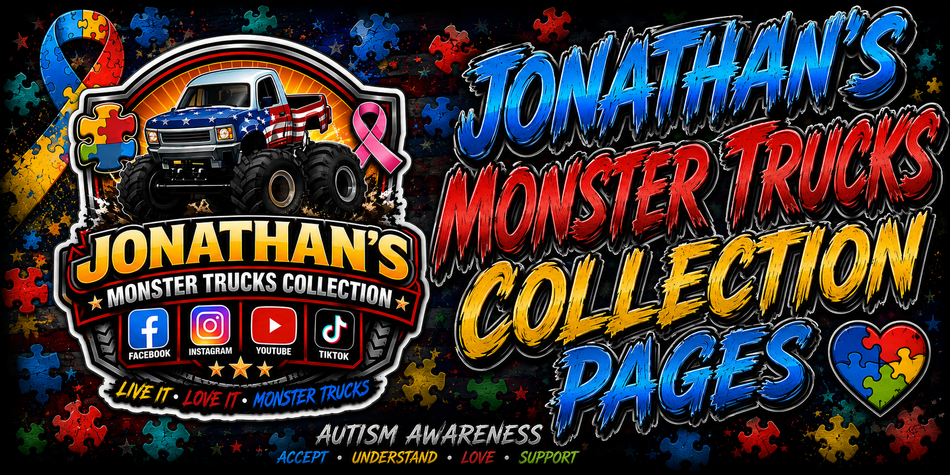 Jonathans Monster Trucks Custom Made 12" x 6" License Plate