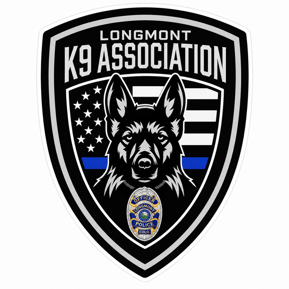 Longmont K9 Association Customer Window or Helmet Decal (sqd.1)