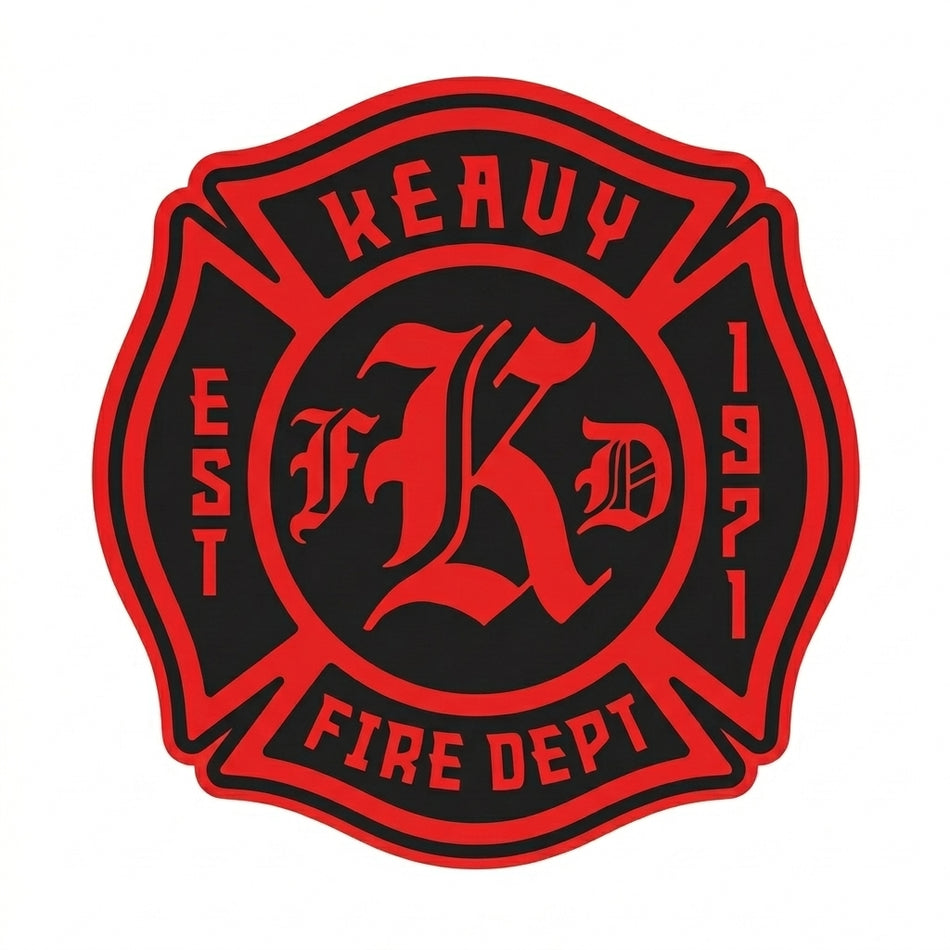 Keavy Fire Department Window/Helmet Decal or MAGNET (sqd.1)