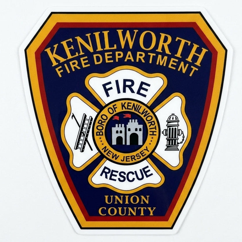Kenilworth Fire Dept. Window/Helmet Decal or MAGNET (sqd.1)
