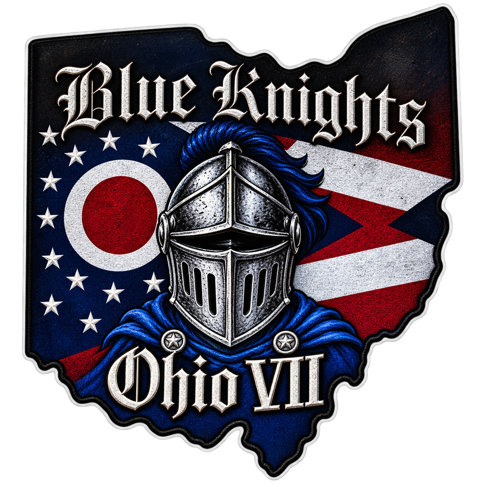 Blue Knights Ohio Customer Window or Helmet Decal (sqd.1)