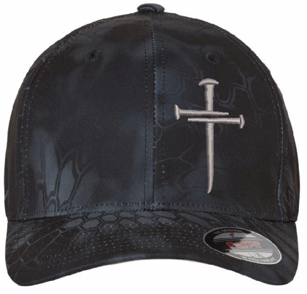Christian Hats for Men Women Jesus 3 Nail Cross Hat Typhoon Flex L/XL