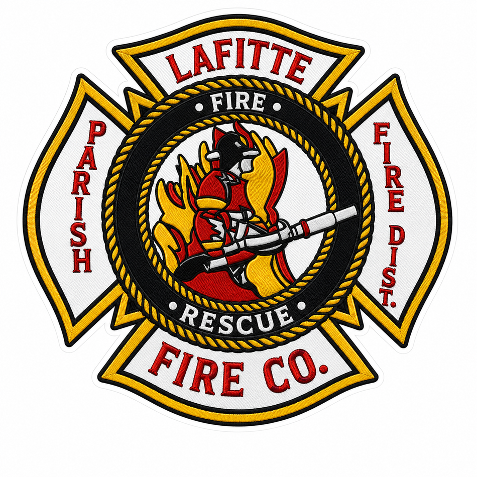 Lafitte Fire Company Customer Window or Helmet Decal (sqd.1)