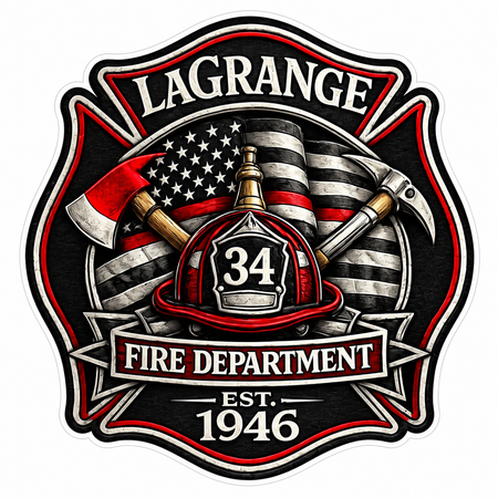 Lagrange Fire Department Customer Decal or Magnet economy non-reflective decal