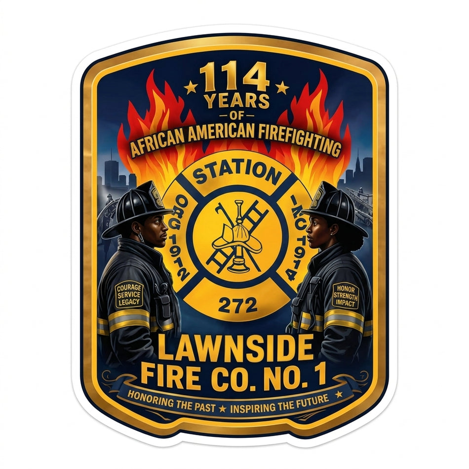Lawnside Fire Company Window/Helmet Decal or MAGNET (sqd.1)