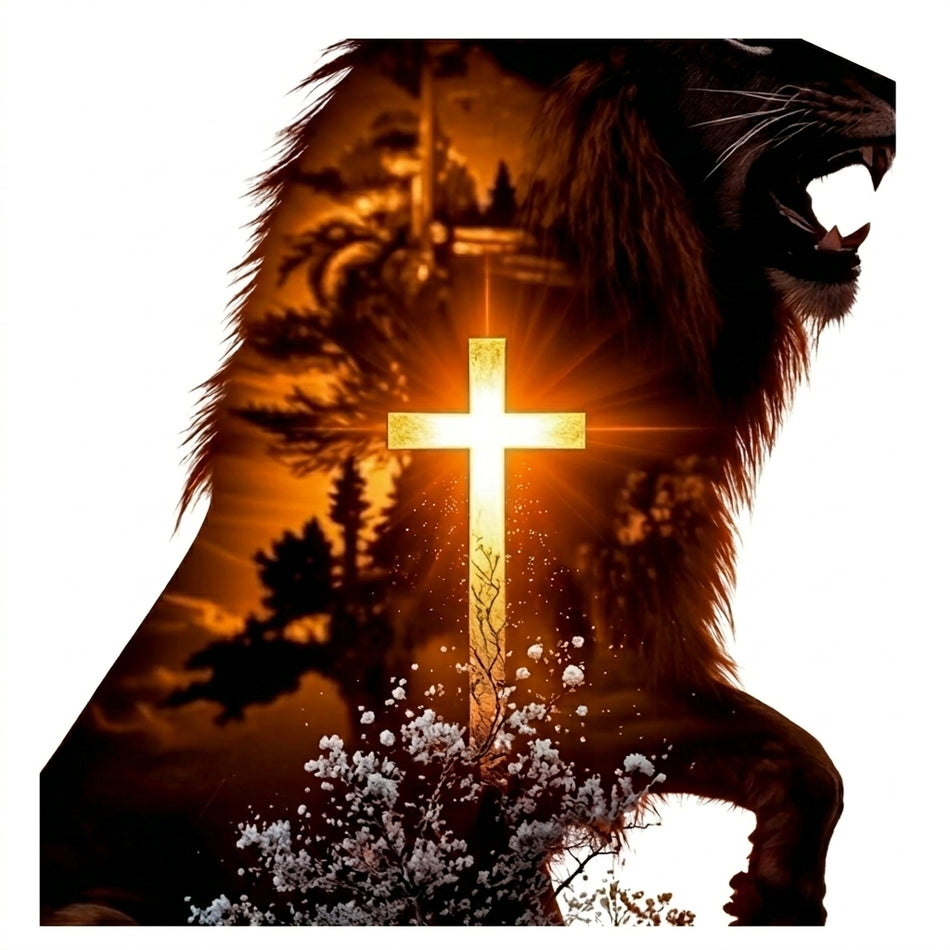 Lion Christ Cross Window/Helmet Decal or MAGNET (sqd.1)