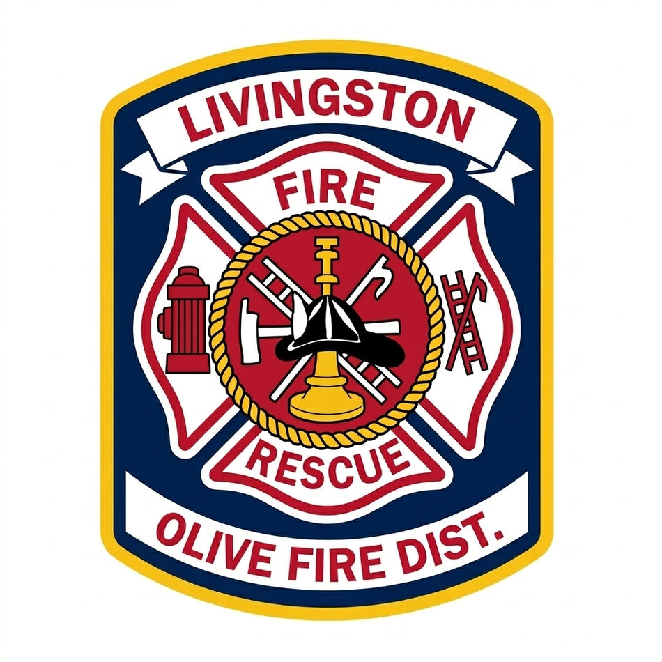Livingston Olive Fire District Window/Helmet Decal or MAGNET (sqd.1)