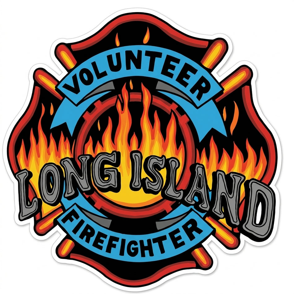 Long Island Volunteer Firefighter Window/Helmet Decal or MAGNET