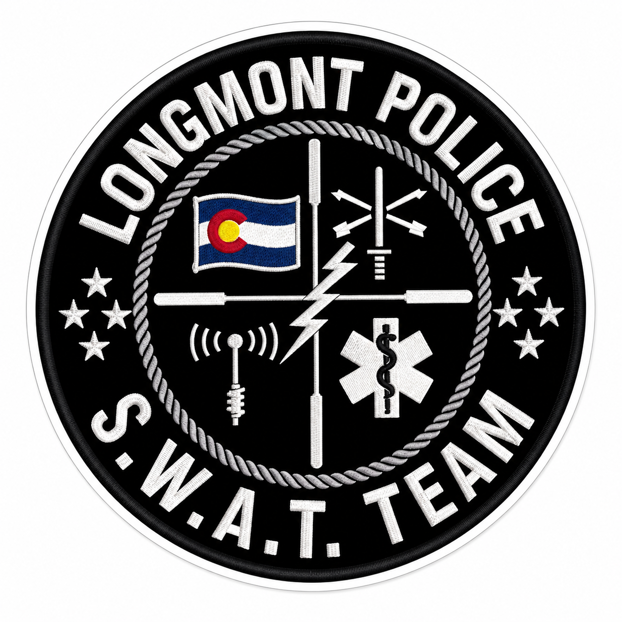 Longmont Police SWAT Customer Window or Helmet Decal economy non-reflective decal