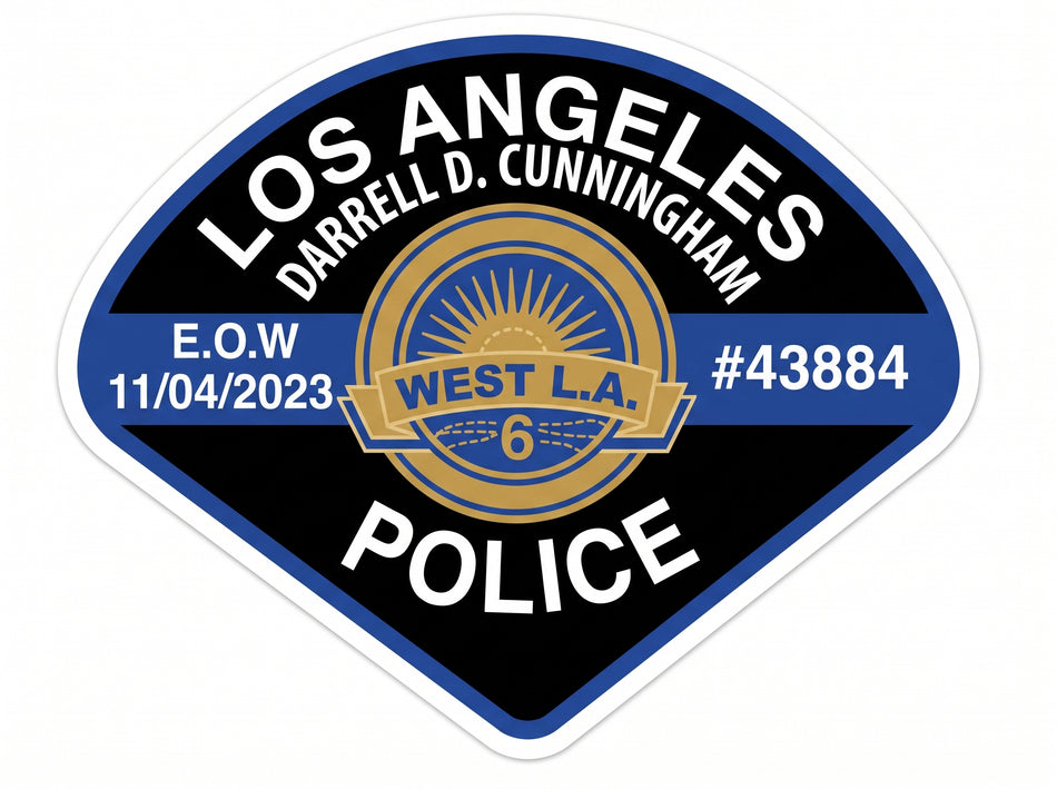Los Angeles Police Cunningham Window or Helmet Decal (rctd.1)