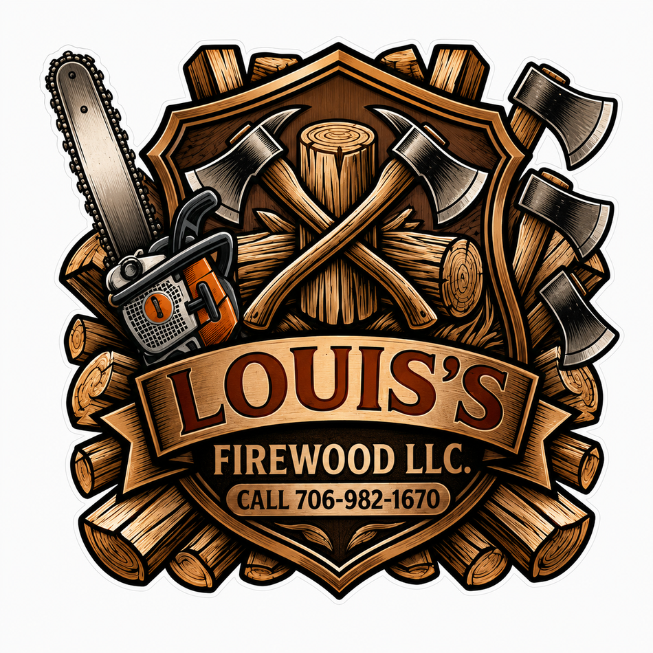 Louis's Firewood Customer Window or Helmet Decal (sqd.1)