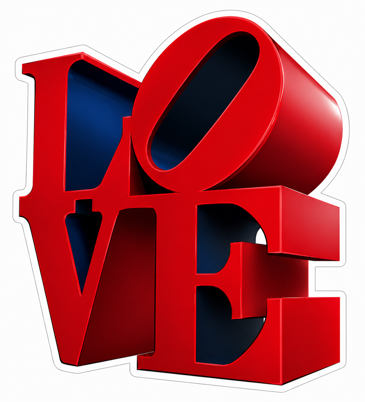 Love Statue Window or Helmet Decal economy non-reflective decal