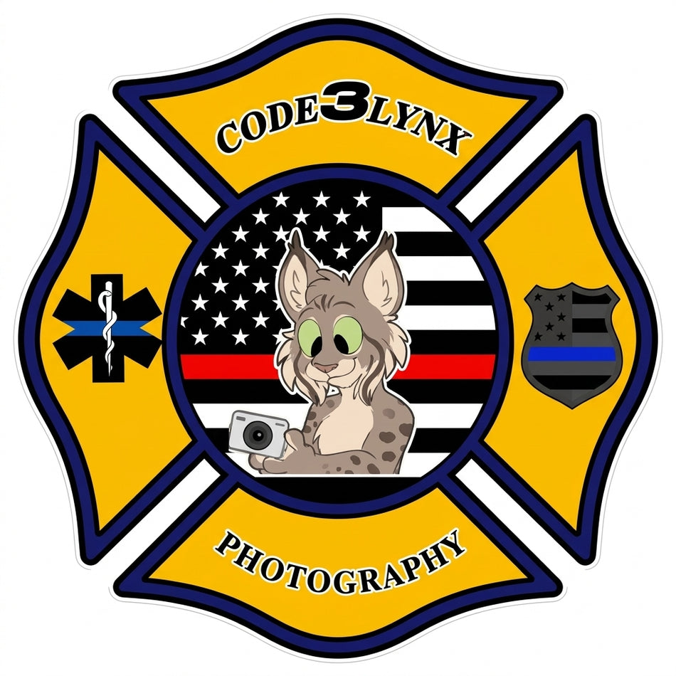 Code3Lynx Maltese Cross Window/Helmet Decal or MAGNET